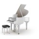 Steinway & Sons  Modèle M-170  -  Piano 1/4 de queue blanc brillant
