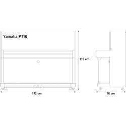 YAMAHA P116  - piano droit