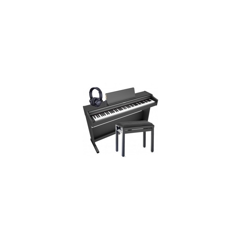 Piano numérique ROLAND RP107B en version pack banquette et casque.