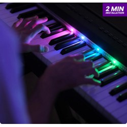 Système d'apprentissage du piano avec led et application